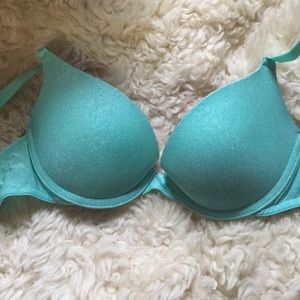 Sparkly blue push-up bra